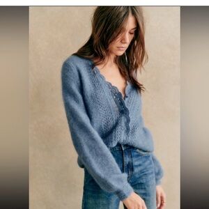 Sezane Angelie Cardigan Vintage Blue - Size S